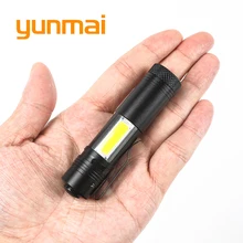 Pen Lights Portable Mini LED Flashlight Torch CREE XPE-R3+COB Flash Light 3800LM Work Hunting Lamp use AA or 14500 Battery
