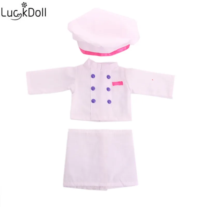 LUCKDOLL шеф-повара костюм и обувь подходит 18 дюймов Американский 43 см Детские аксессуары для кукол, игрушки для девочек, поколение, подарок на день рождения - Цвет: n812