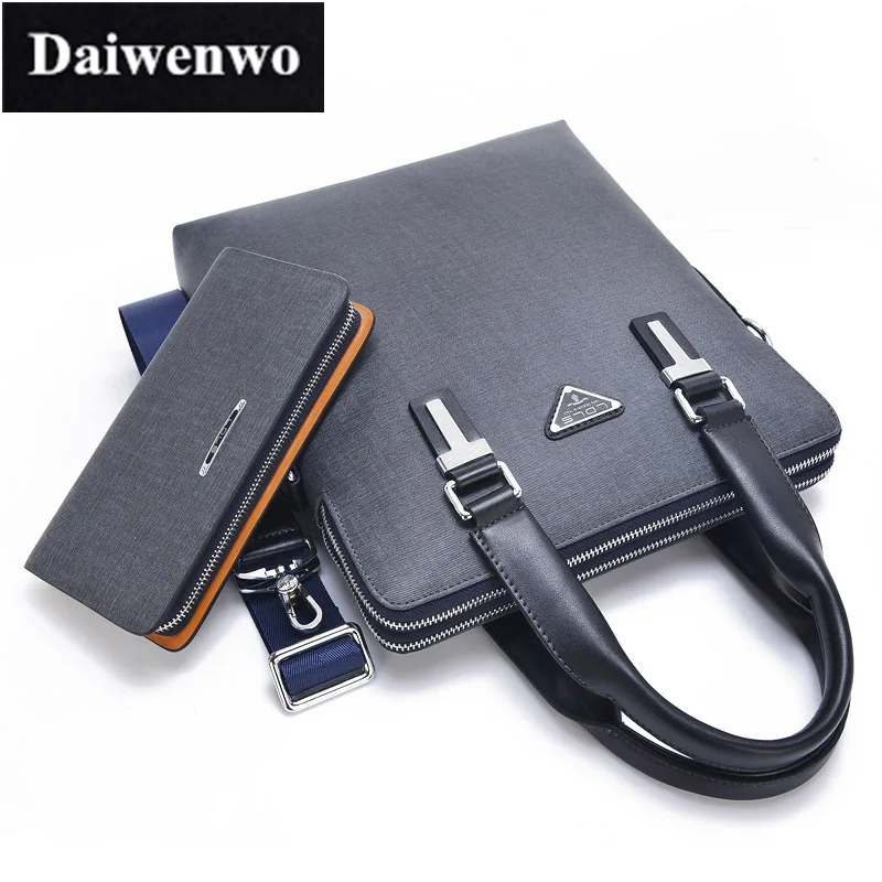 

M79 2pcs/set Daiwenwo Luxury Brand Messenger Bags Business Men Briefcases Handbags Men Totes Casual Male Bag Shoulder