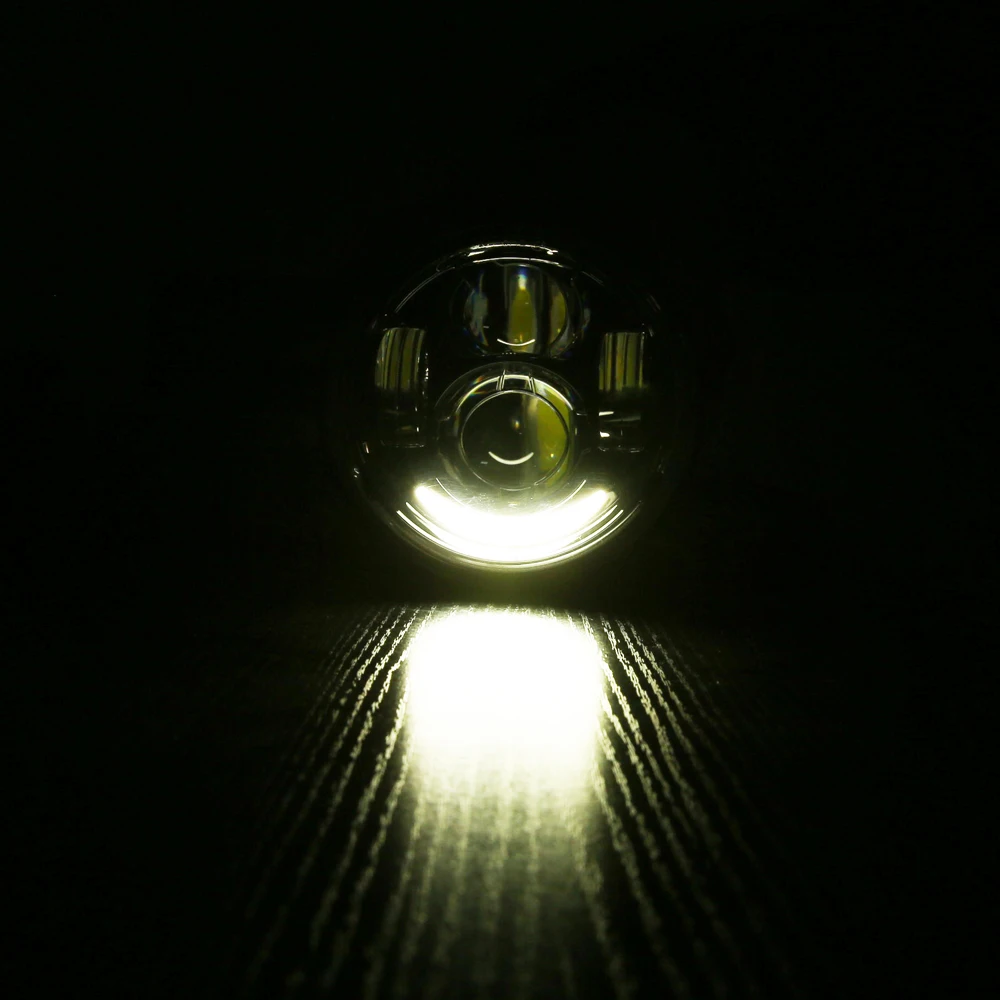 1 пара для мотоцикла fat bob DRL фары 4 65 &quotLED H4 двойные лампы 5 дюймов светодиодный