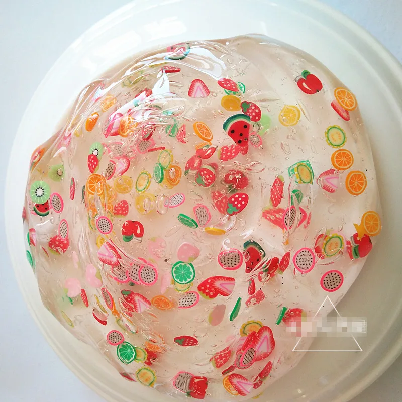 DIY Slime Crystal Mud clear galaxy slime modeling clay fruit lizun handgum antistress toy Playdough slime