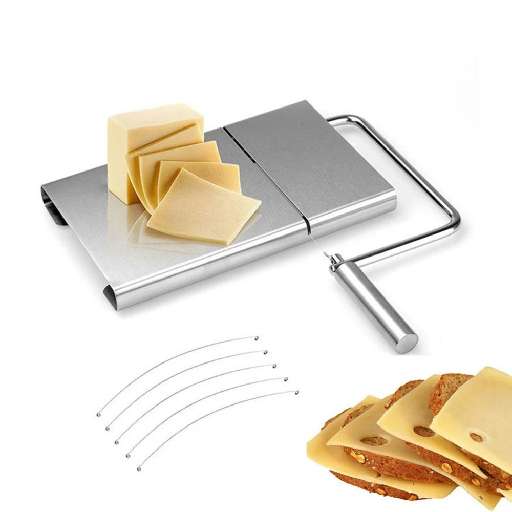 

1pcs Wire Cutting Cheese Slicer Cutter Kitchen Stainless steel Board Butter cutter cheese slice cheese cutting knife