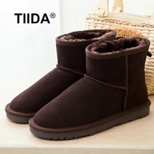 TIIDA Hot Sale Top Quality Women Snow Boots 100% Natural Fur Winter Boots Woman Genuine Sheepskin Leather Warm Wool Ankle boots
