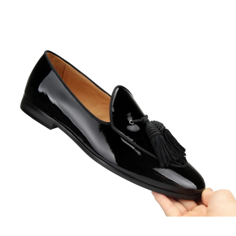 black Patent leather Loafers tassel Dress shoes (12)