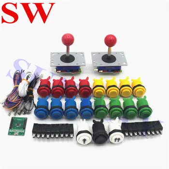 

DIY Game Kit for PC PS3 Android and Raspberry Pi /Amercian joystick / HAPP push buttons with 2 Players Arcade USB Controller