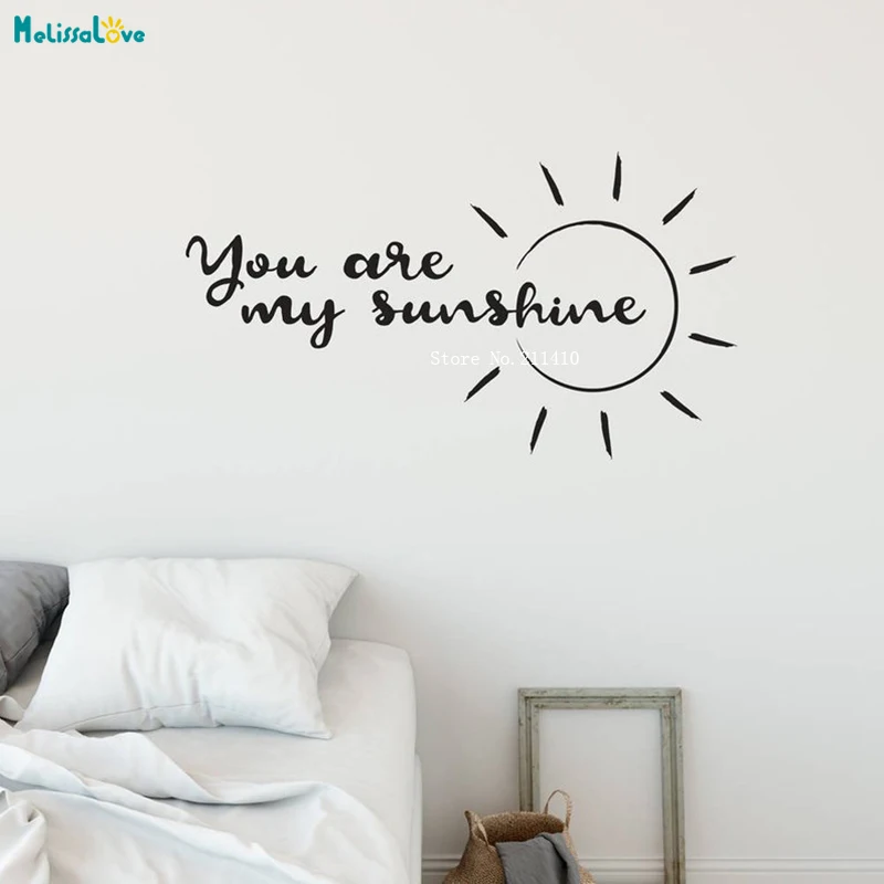 You Are My Sunshine Removable Vinyl Wall Sticker | Quotes Words Inspirational Motivational Goals Life Office Gym Removabl YT1163 Дом и сад