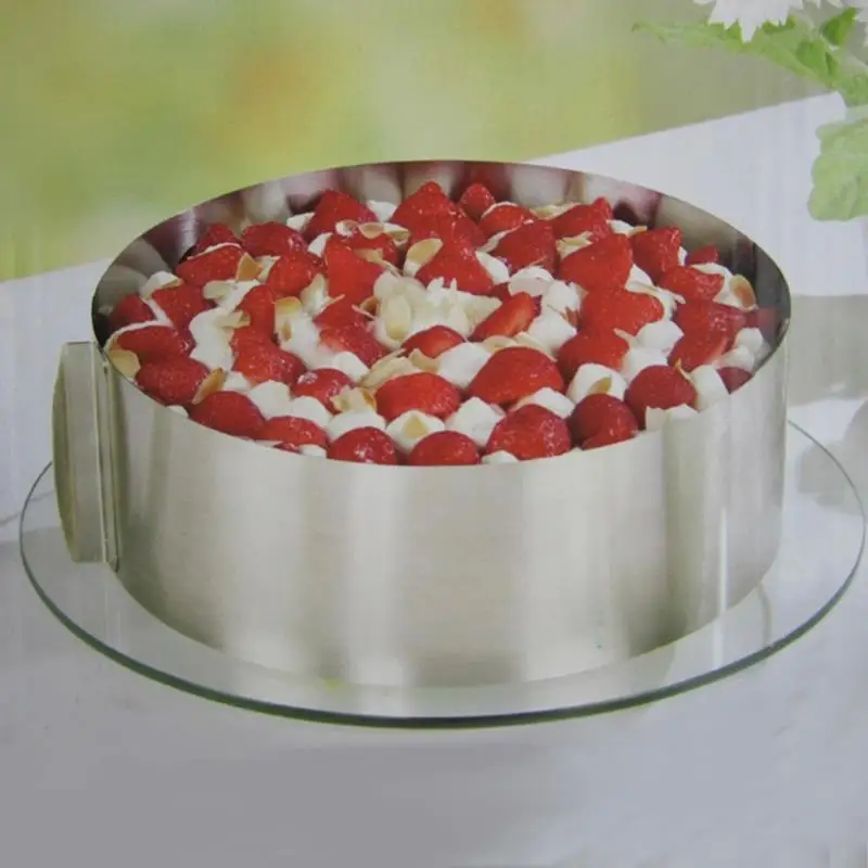 

16-30cm Adjustable Cake Layered Slicer Stainless Steel Retractable Circular Mousse Ring Cut Tool Round Cake Cutter