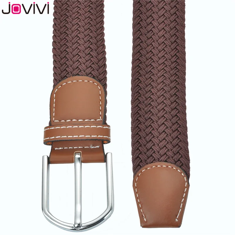 Jovivi последний стиль 1 шт. повседневные мужские и женские тканевые Плетеный растягивающийся ремень с пряжкой эластичный пояс для гольфа подарок на день рождения