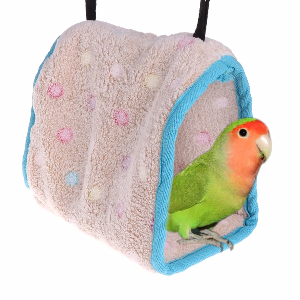 

Autumn Winter Warm Bird Nest House Plush Birds Hut Cage Hammock For Parrot Macaw Cockatiels Cockatoo Conure Toy S/M/L New C42