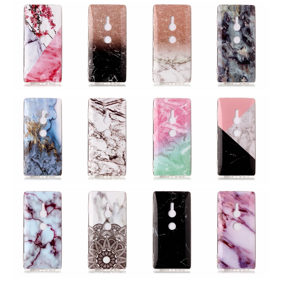 

Luxury Case For Sony Xperia XZ2 Marble Patterned Painted Cover Coque For Sony XZ2 XZ 2 Soft TPU Silicone Phone Bags Shells Cases