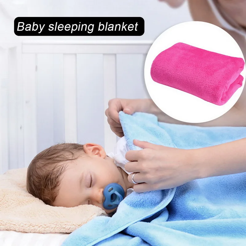 

Urijk 70x100cm Super Warm Solid Warm Micro Plush Fleece Blanket Baby Sleeping Throw Blankets Sofa Bedding Throw Rug Sofa Bedding