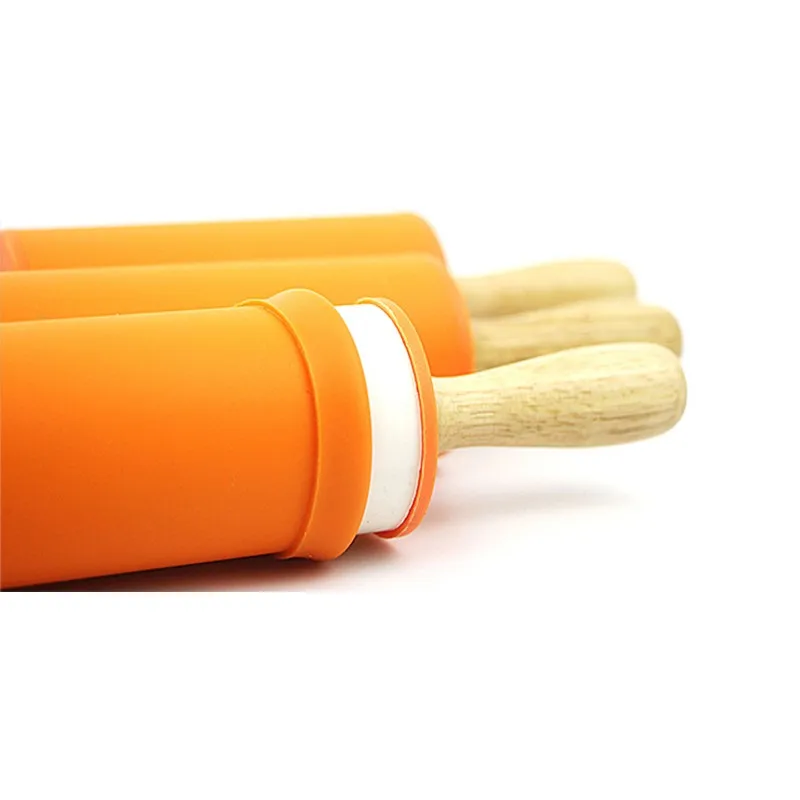 38 см Высокое качество Средний Размеры деревянная ручка, силикон Скалки антипригарное Кухня инструменты скалки