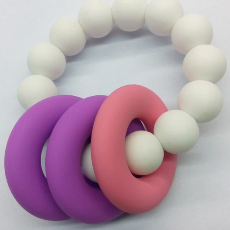 

Baby safe Food Grade Siilicone Beads DIY Necklace Baby Teething Nursing Pendant Baby Teether Ring Safety Gift