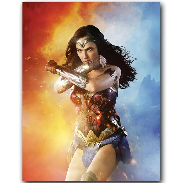 Bianche Wall Wonder Woman Movie DC Comics Art Silk Fabric Poster Huge Print Picture Home Wall Decoration