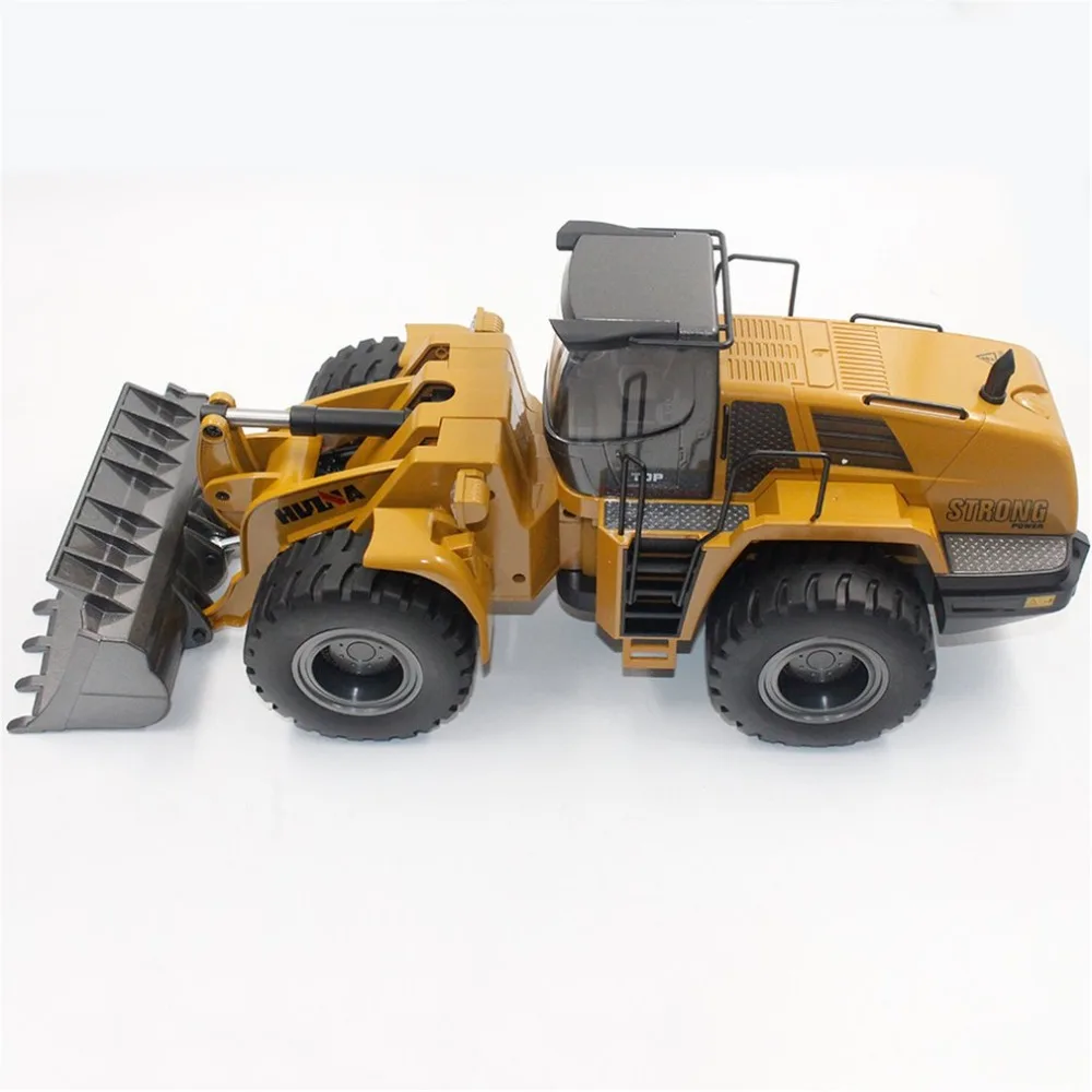 HUINA TOYS 1583 1/14 10CH Сплав RC бульдозер грузовик с фронтальным погрузчик конструирование грузовика строительство игрушечная машинка RTR