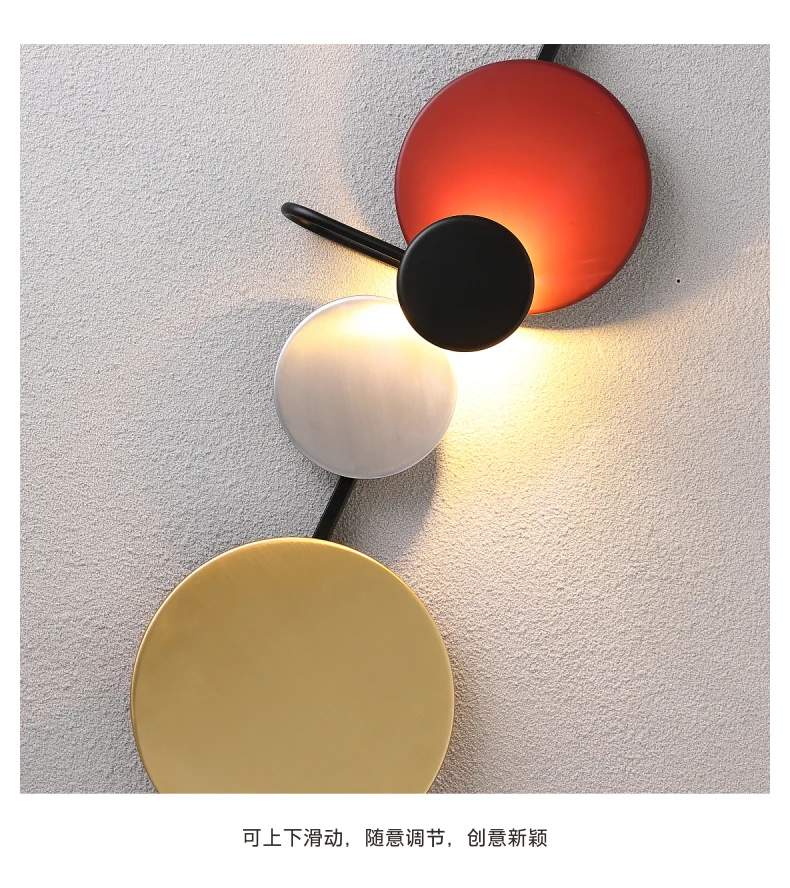 От европейского дизайнера, роспись цветной металлический круглый светодиодный настенный светильник D32 H98cm DIY Планета светодиодные Настенные светильники Потолочные светильники Освещение в помещении
