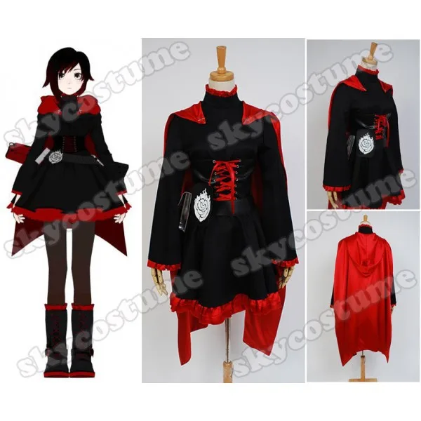 

Red Trailer Rose Lindsay Tuggey Women Club Party Uniform Dresses Cloack Cosplay Costume Full Set
