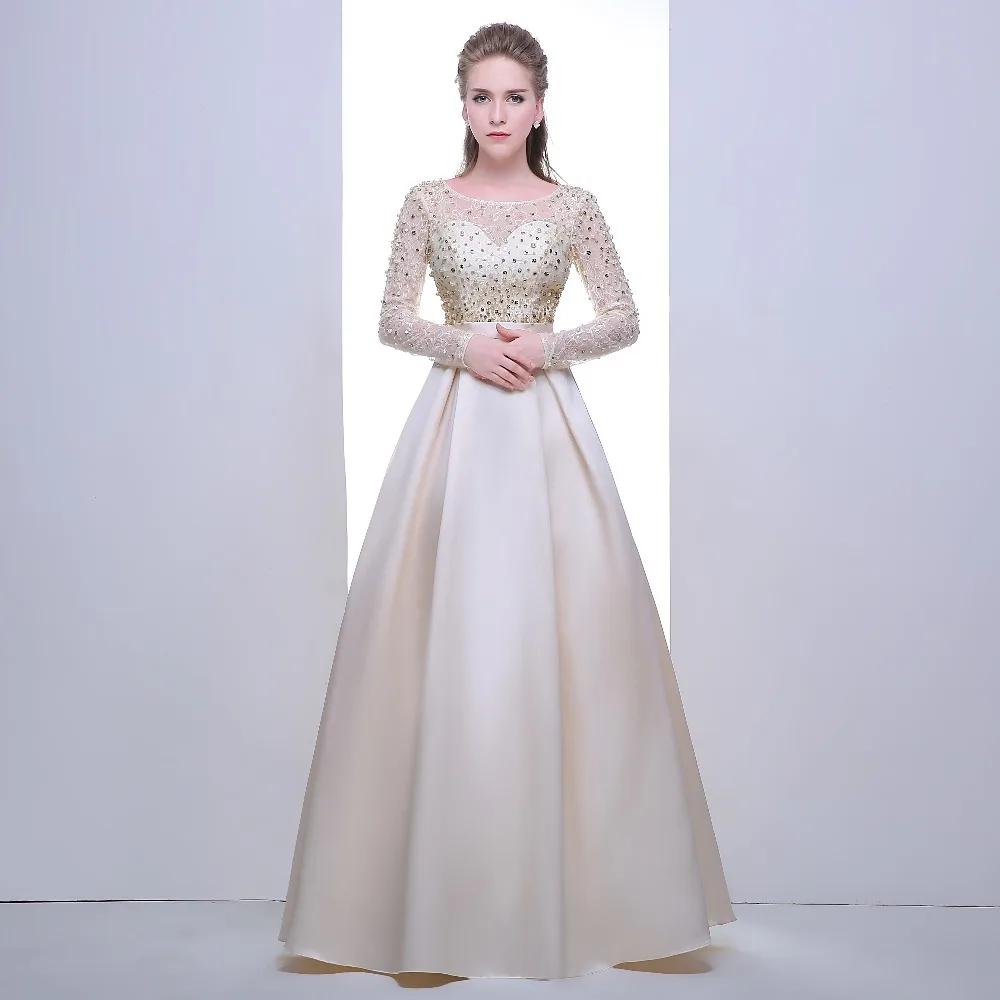 Aliexpress.com : Buy 2016 New Long Sleeve Prom Dresses Floor Length ...