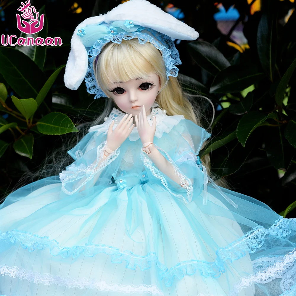 

UCanaan Kawaii Girls BJD Doll 60CM Ball Jonited SD Dolls With Outfit Elegant Dress Shoes Wig Girl DIY Makeup Toys