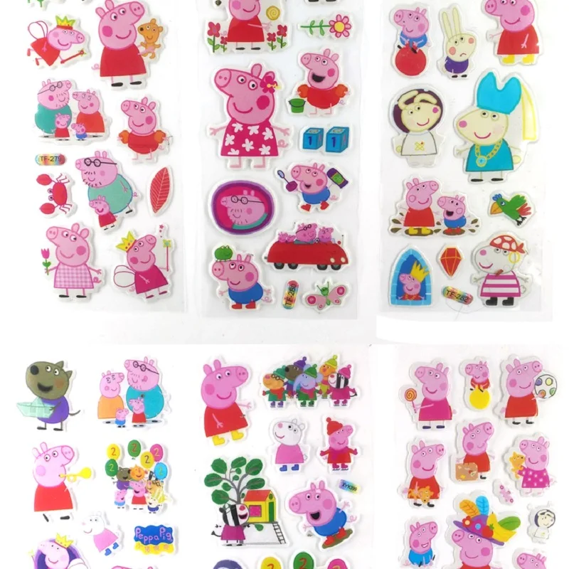 

100pcs Peppa pig George family and friends Sticker toy Patrulla Canina Action Figures Toy Kids Children Toys Gifts