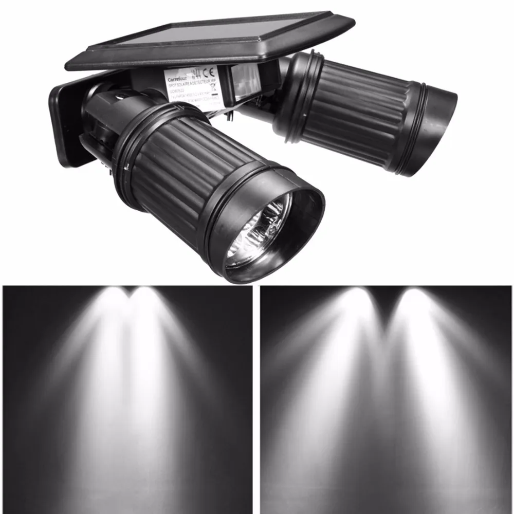 

Dual Head Waterproof LED Solar Light,14 LED with PIR Motion Sensor,Super Bright Security Lamp,Angle adjustable for Garden/Street