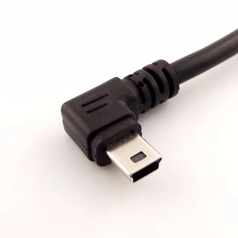 1 шт. высокоскоростной USB Мужской к мини 5 Pin Мужской левый Угловой кабель зарядного устройства 30 см