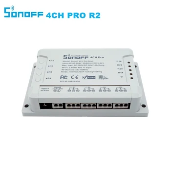 

Sonoff 4CH Pro R2 Advanced Smart Switch 4 Channels 433MHz RF Wifi Remote Control Smart automation modules for Home Appliances