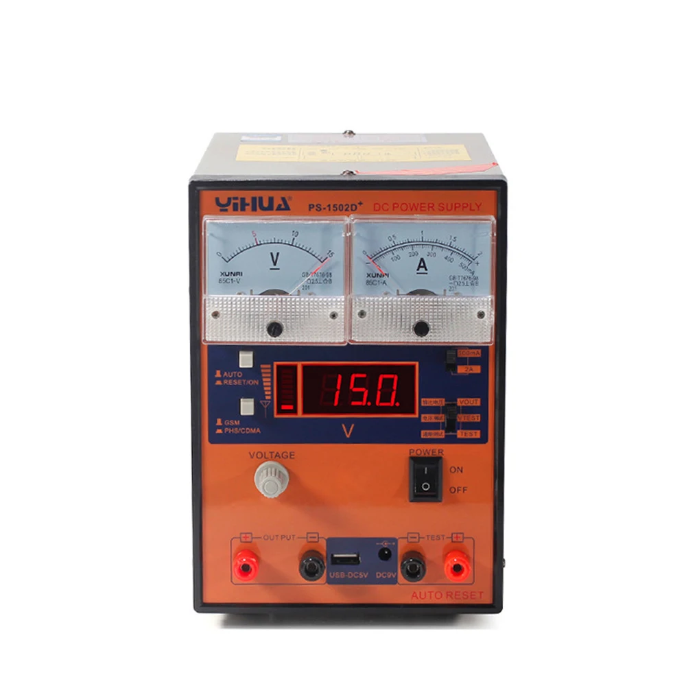 Регулируемый источник питания постоянного тока YIHUA 1502D + 15 В 2 А ЖК дисплей с