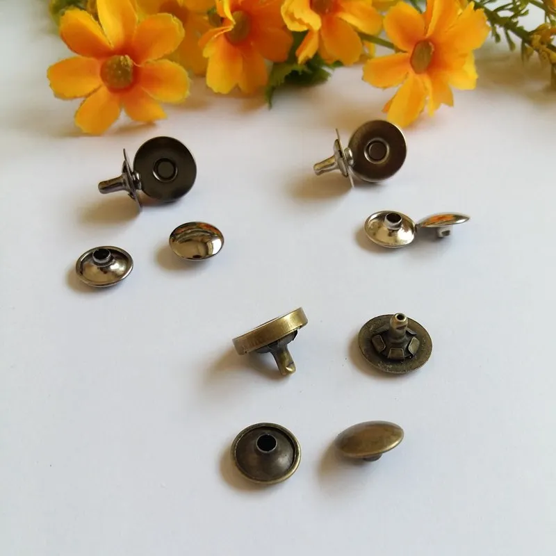 

5sets/Lot 14MM 9/16" Round Magnetic snaps purse Double Rivet closures Clasp Stud Button Fastener Craft Bags Parts Accessories