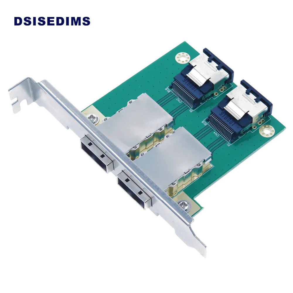 Двойной порт внутренний Mini SAS 4i Φ к внешнему 4x SFF 8087 PCI карта с монтажной пластиной
