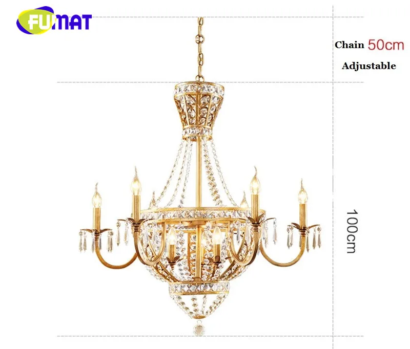 FUMAT Crystal K9 Chandeliers Lamps Lighting American Crown European Style For Living Room Bedroom Kitchen hanging light fixture 4