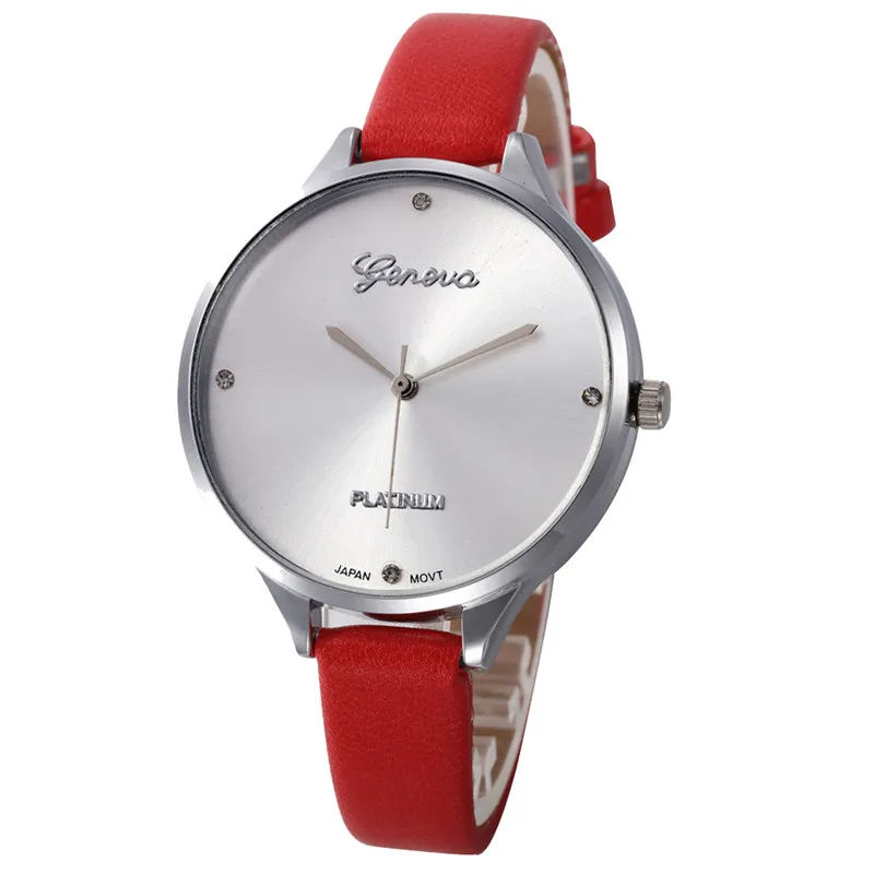Женские кварцевые часы с простым циферблатом, Лидирующий бренд, женские повседневные наручные часы с кожаным ремешком, женские часы, Relogio Feminino# D