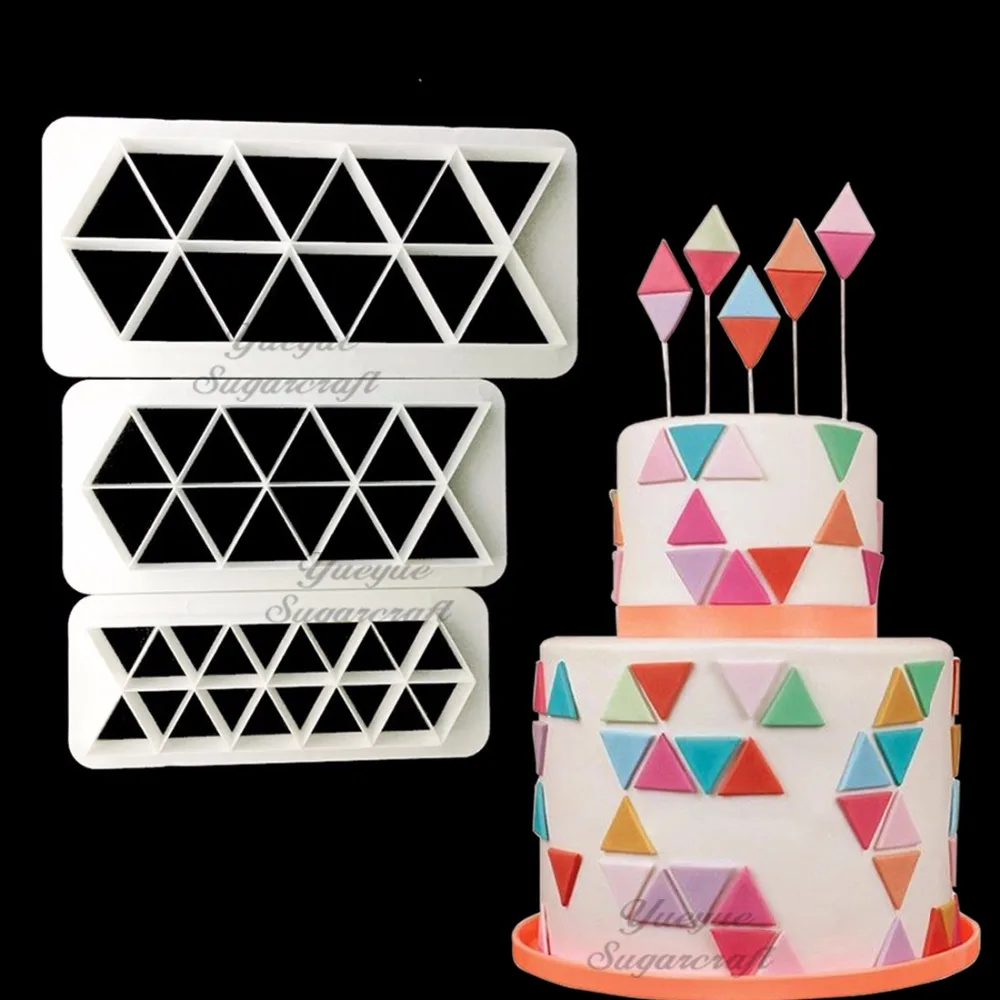 3 шт геометрические помадные формочки для печенья формы для торта помадки инструменты для украшения тортов из мастики выпечки