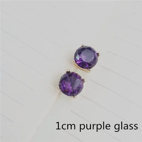AD-es20248/трейсджер/милая девушка украшения/1 см Точка серьги - Окраска металла: purple glass