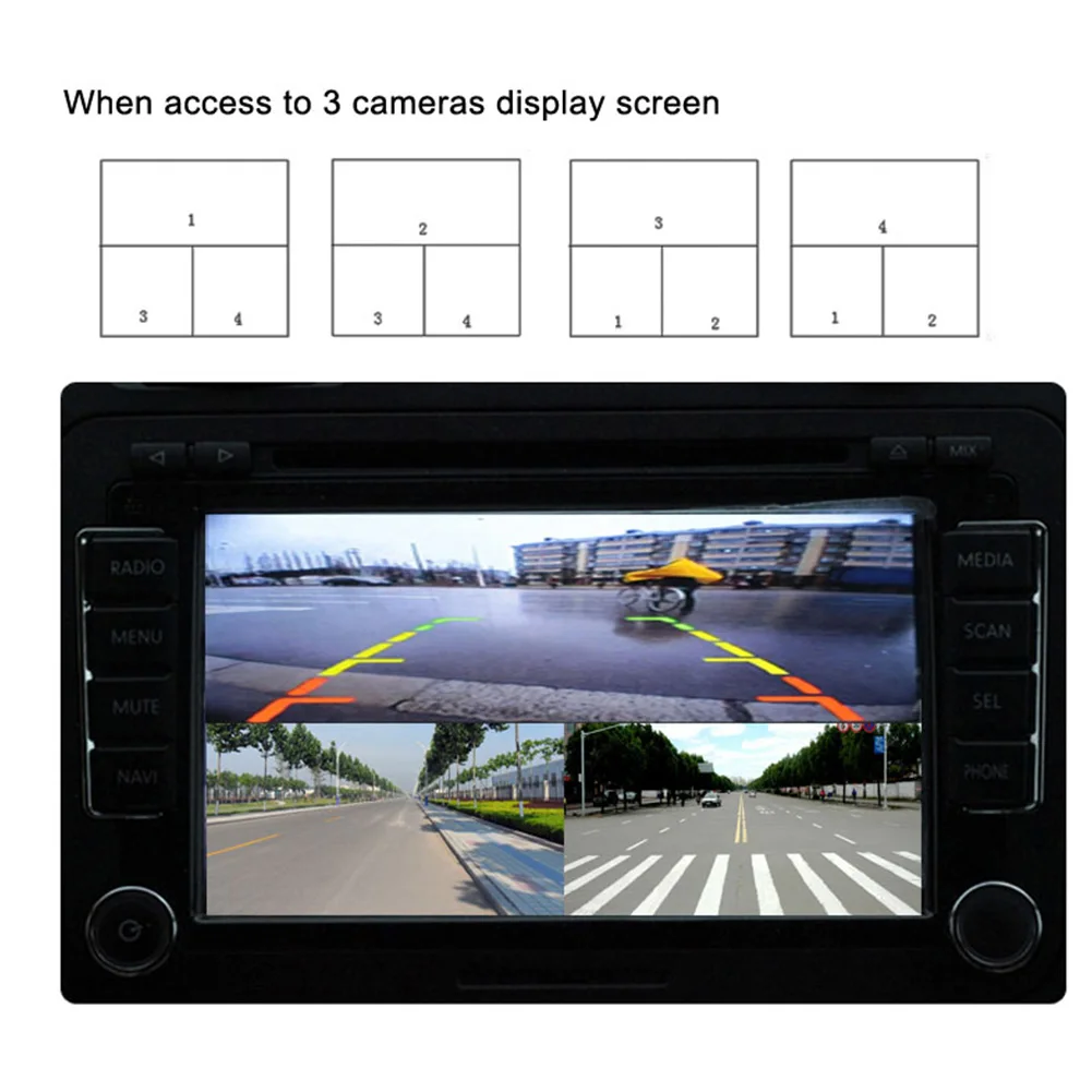 

Camera Front Parking Assistance 4 Channels Split Monitor For Car Safety Video Switch Box Available Control Right Left Rear View