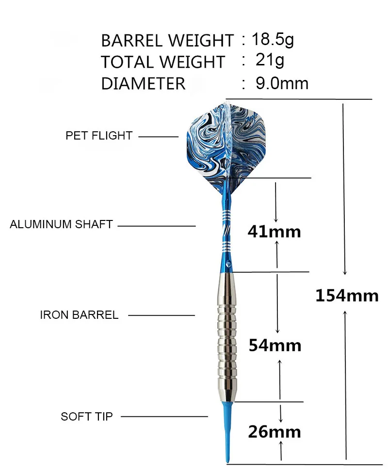 3pc/set 21g 154mm Electronic Soft Tip Darts With Cool Pattern for Indoor Game Sports 3pc/set 21g 154mm Electronic Soft Tip Darts With Cool Pattern for Indoor Game Sports