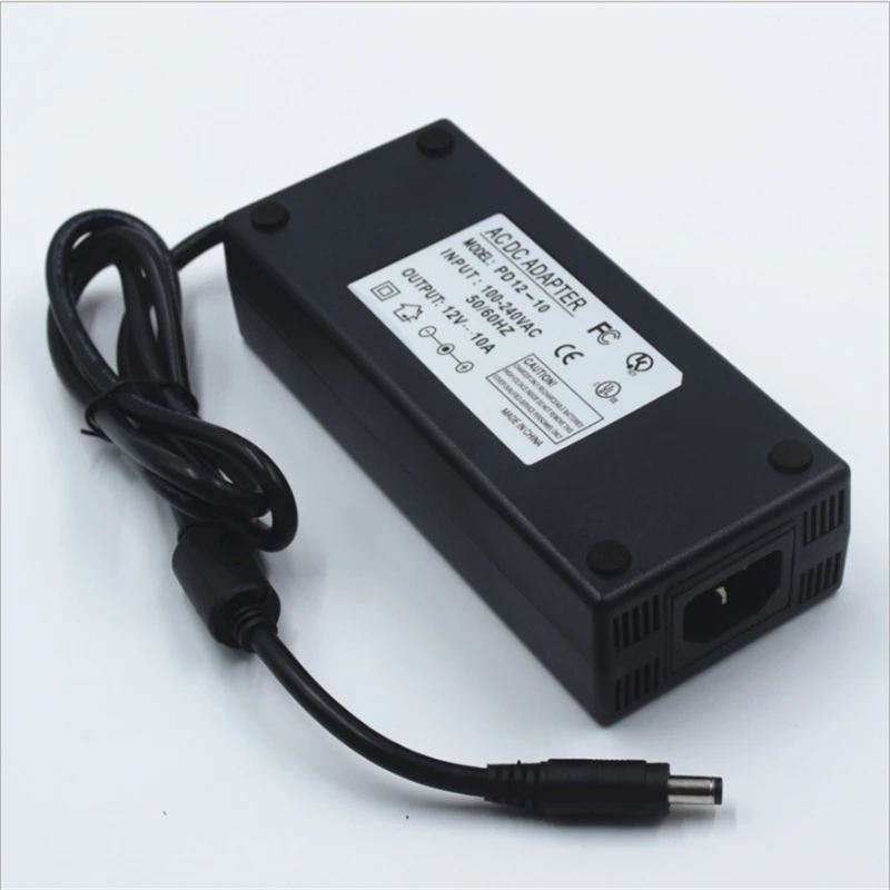 

12Vdc led strip 5.5*2.5,5.5*2.1 power adapter ,120W led light power supply 12V 10A ,100-240Vac input FCC CE listed transformer
