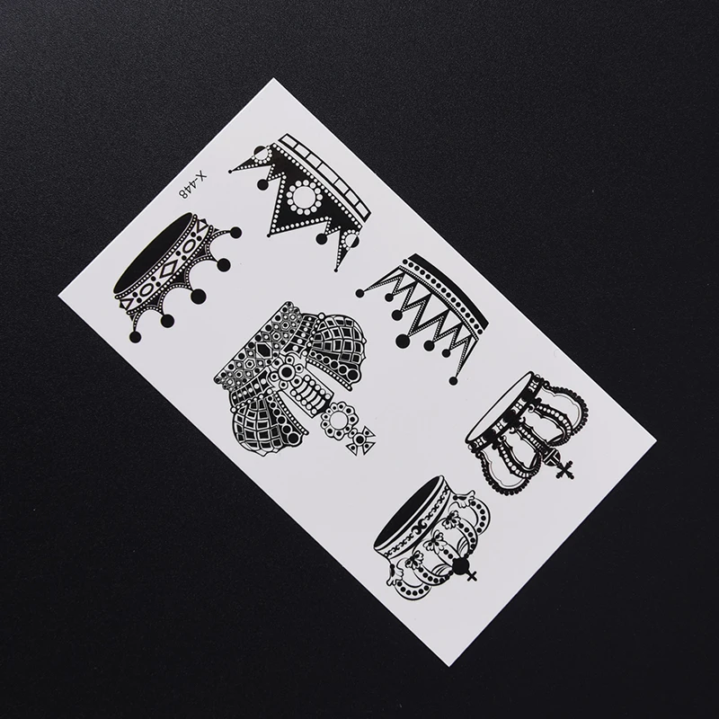 

1 sheet New crown/feather/diamond /swallow Tattoo Waterfproof Fake Temporary Tattoo Sticker Body Cat Star Infinity Bird Tattoo