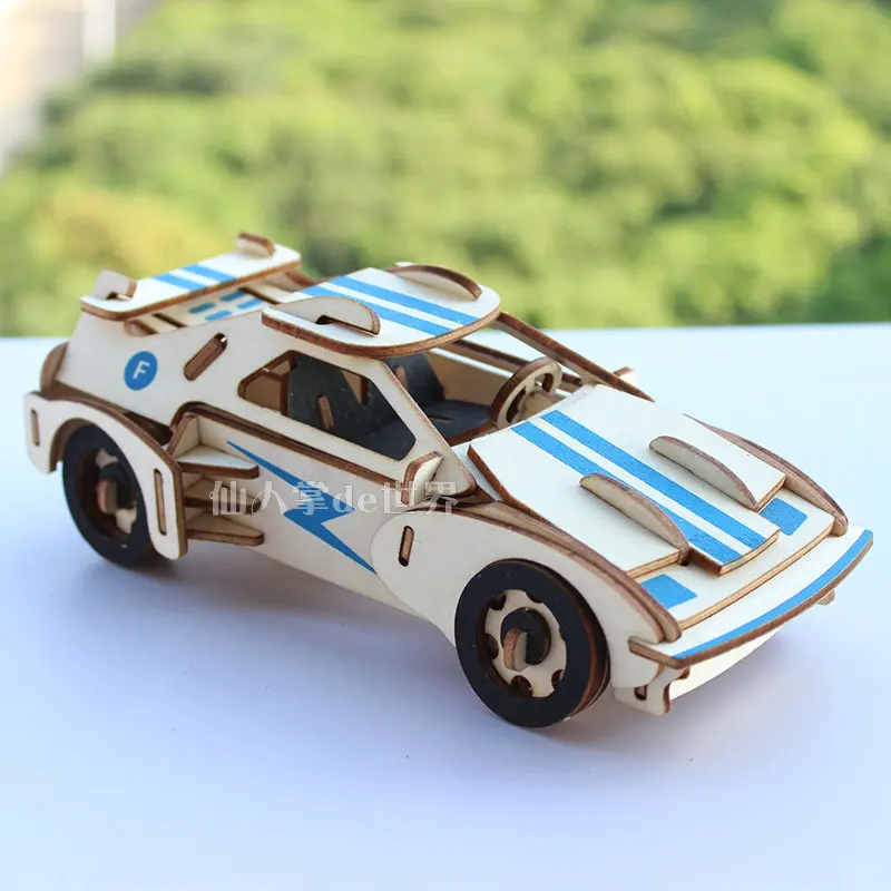 

DIY 3D Wooden Puzzle Car Woodcraft Simulation Model Educational Toy Assembly Constructor Kits for Kids