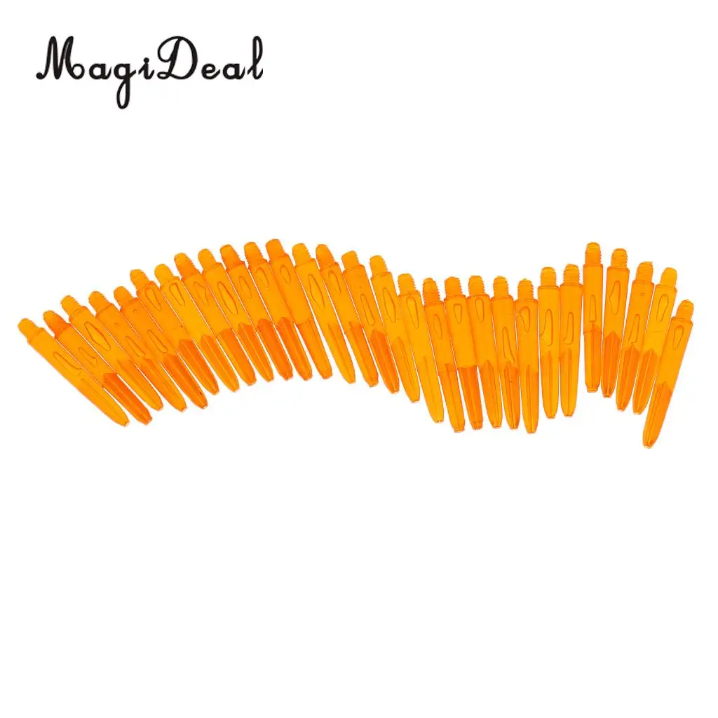 MagiDeal 30 Pieces 35mm 2BA Thread Plastic Re-Grooved Dart Stems Shafts / 6 Colors