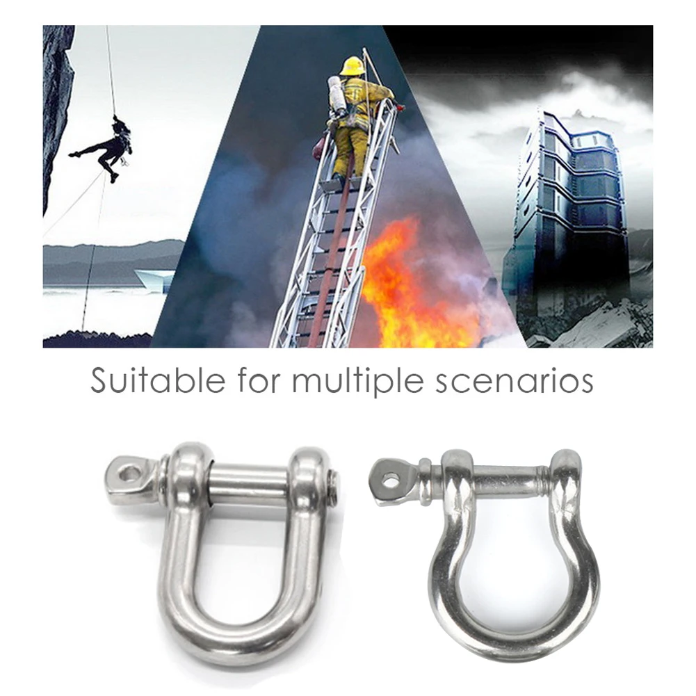 

2pcs 304 Stainless Steel Anchor Shackle Bow Rigging with Pin Clevis Ring GHS99