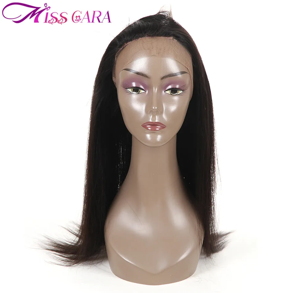 Прямо Реми Человеческие волосы предварительно сорвал 360 Синтетический Frontal шнурка волос Синтетическое закрытие волос 22.5*4*2 бразильский 10 дюймов-20 дюймов Miss Cara