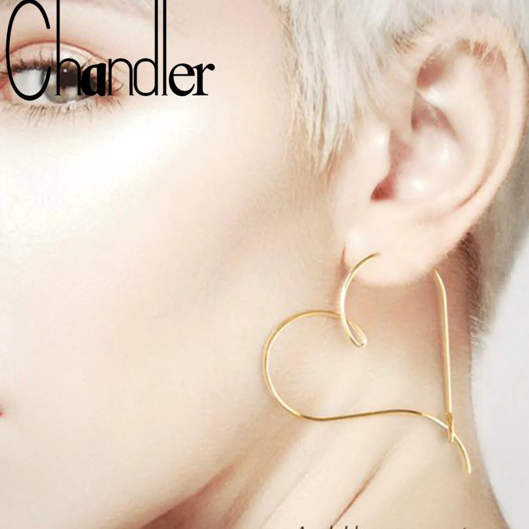 Chandler Big Geometry Earrings Simple Personality Threader Wire Earring For Women Slim Ear Jewelry Feminino Brooch Bronics | Украшения и