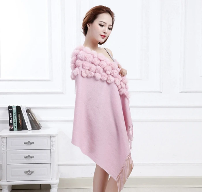 winter scarf women real fur shawls (16)