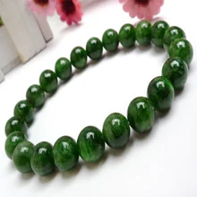 7 мм натуральный зеленый диопсид драгоценные камни круглые бусины браслет AAA