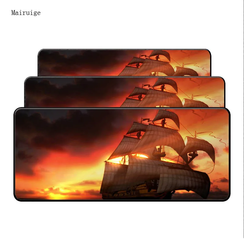  Mairuige Ship Sailing on the Sea 3D Print Speed Big Large Locking Edge Mouse Pad Mat Washable Gamin