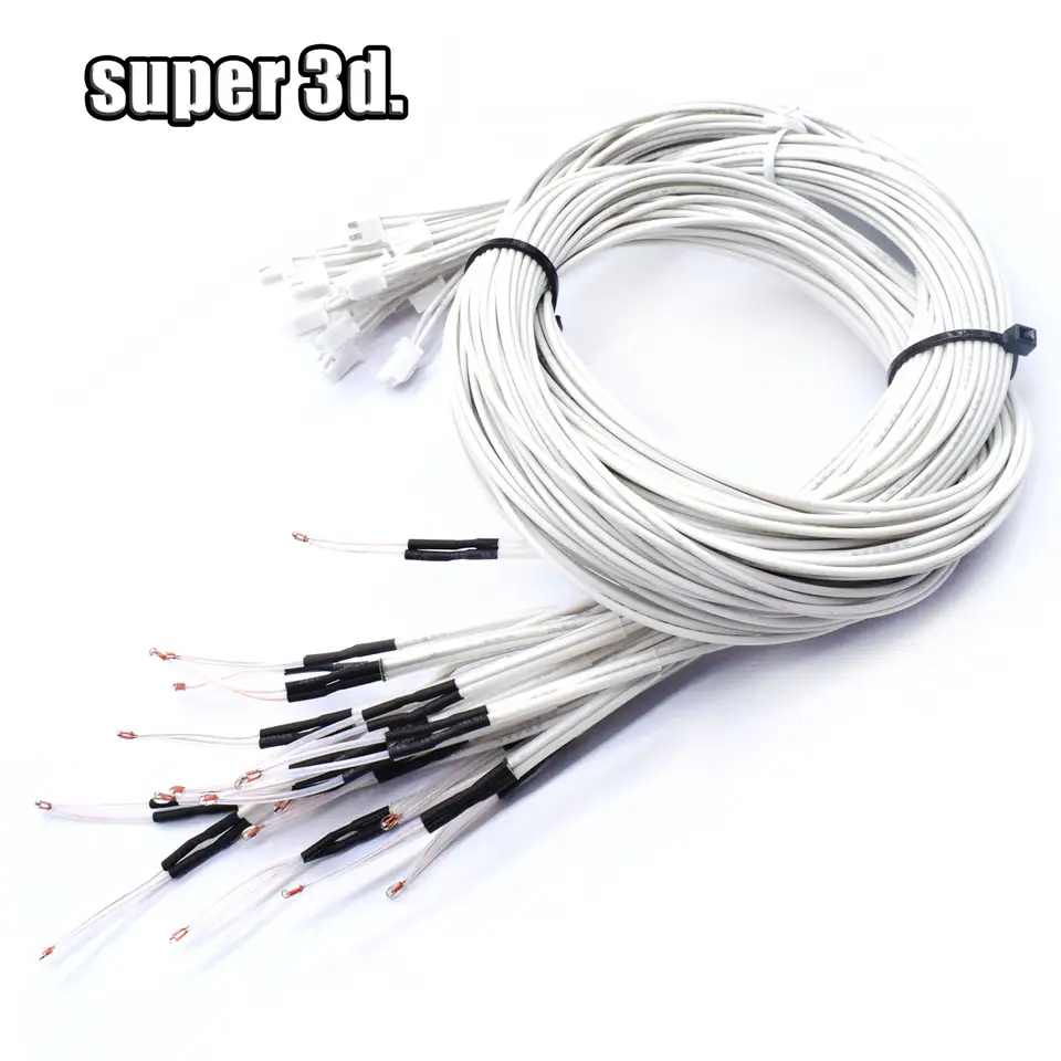 3D Printer Parts Thermistor NTC Temperature Sensor 3950 1% Line 100&150cm 100K with XH2.54 White Terminal 2P Connector Terminal image 5