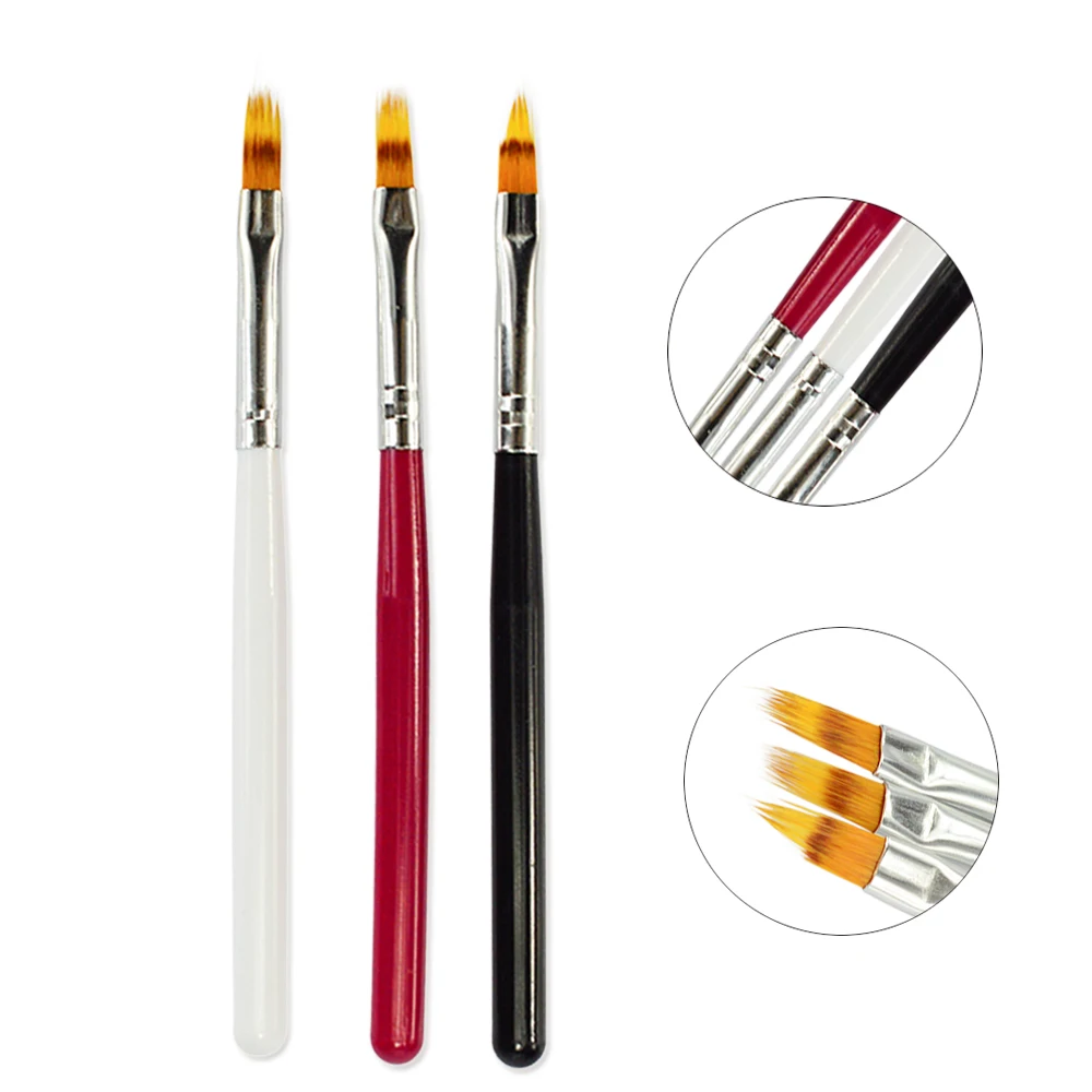 

1pc Nail Brush UV Gel Painting Pen Drawing Brushes Black/White/Red Wooden Handle Gradient Drawing Manicure Nail Art Tool BE285