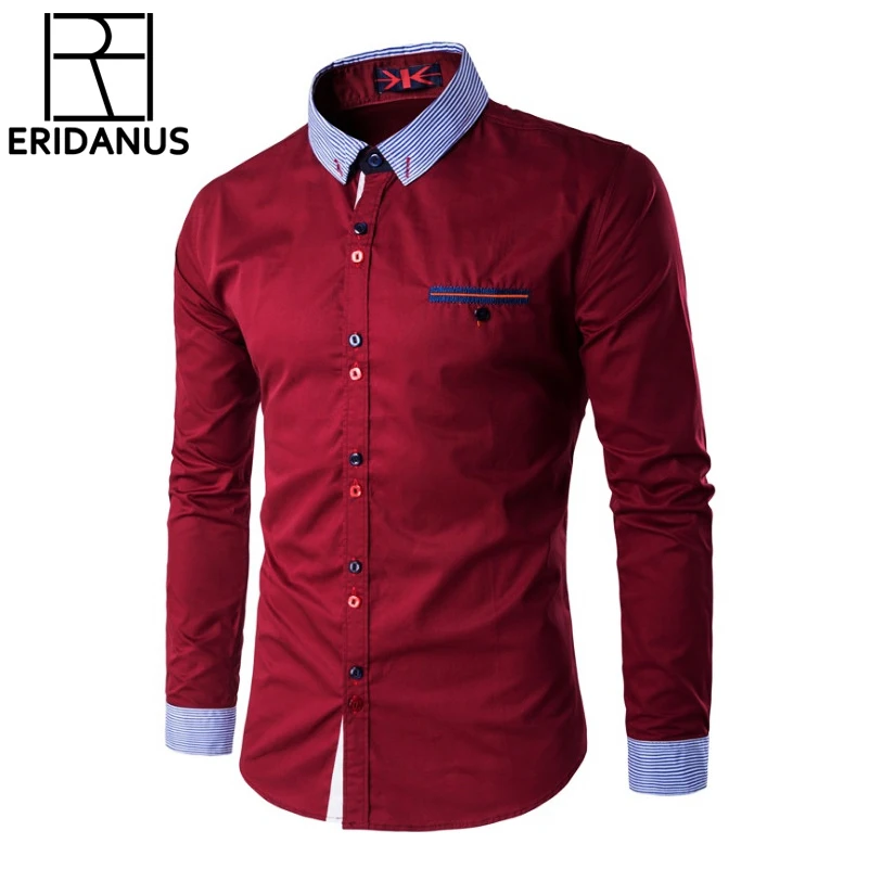 

Fashion Mens Dress Shirts Slim Fit Casual Shirt Men Unique Button And Neckline Mens Long Sleeve Shirt Business Social X535