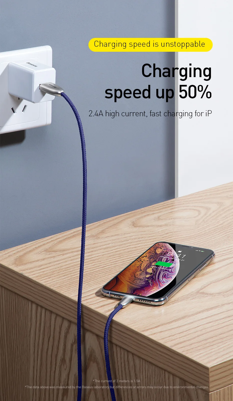 Usb-кабель Baseus для iPhone XS Max XR X 8 7P 6 6S Plus iPad Быстрая зарядка для iPhone светодиодный зарядное устройство с интерфейсом Lightning Кабель для передачи данных провод шнур